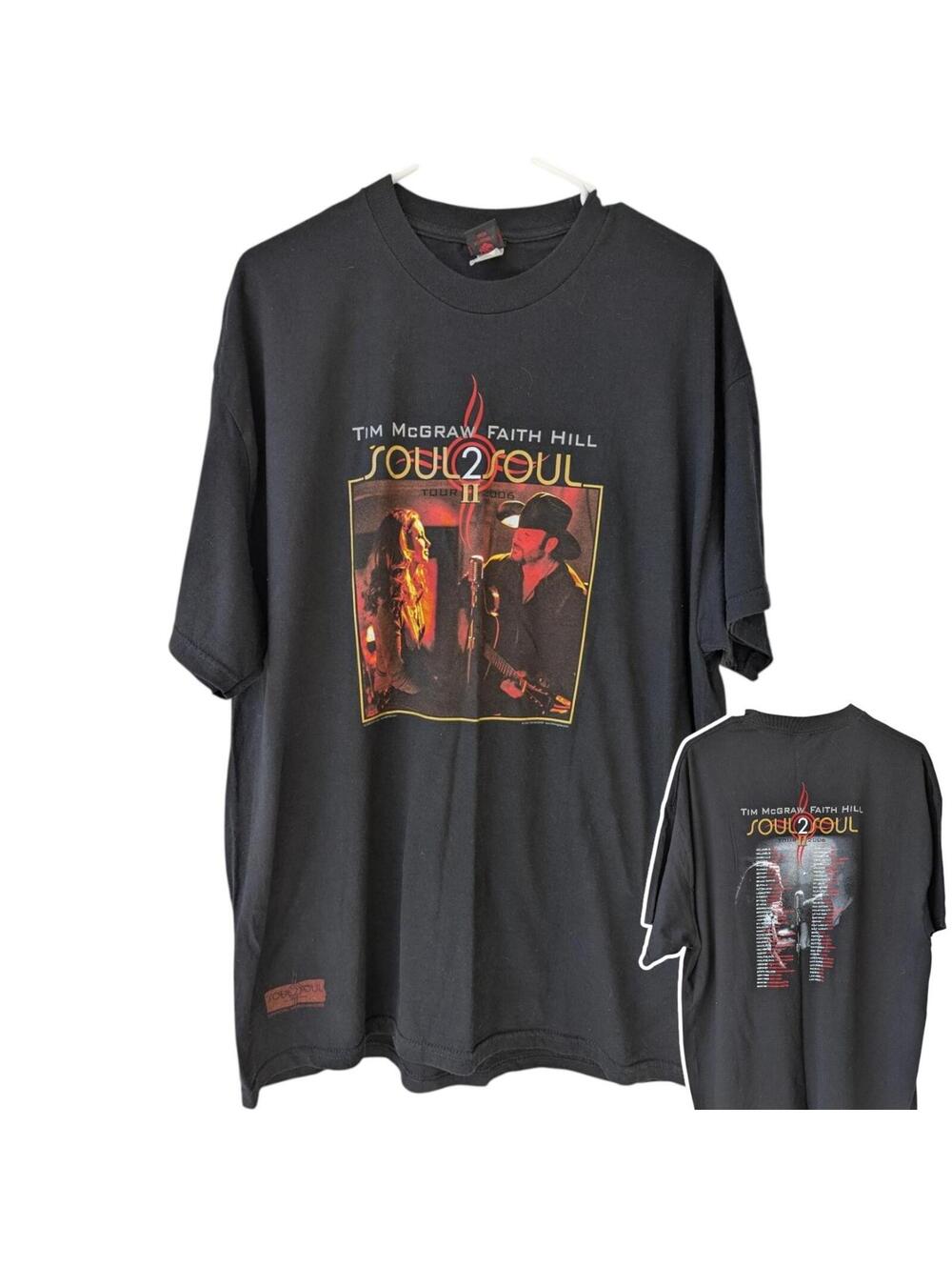 Vintage Tim McGraw Faith Hill Tee XL Official Tour Country y2k Band Cinder Block
